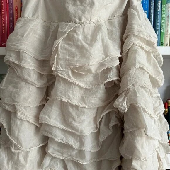 Magnolia Pearl Cream A-Line Angelique ruffled Skirt - Picture 2 of 5